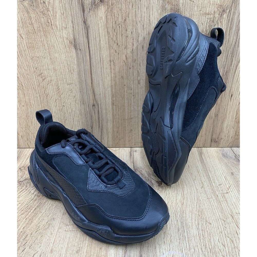 Puma Thunder Desert Jr Sneakers Shoes Size 5.5 C Triple Black Low Tops 36846204